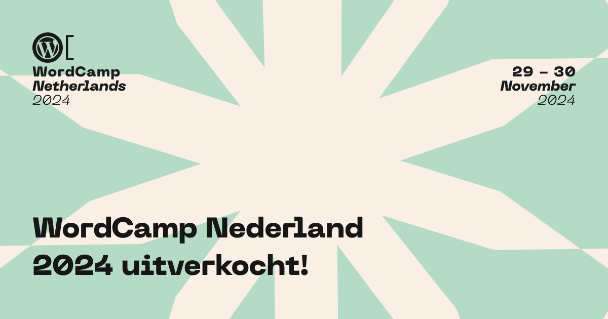 WordCamp Nederland 2024 uitverkocht!