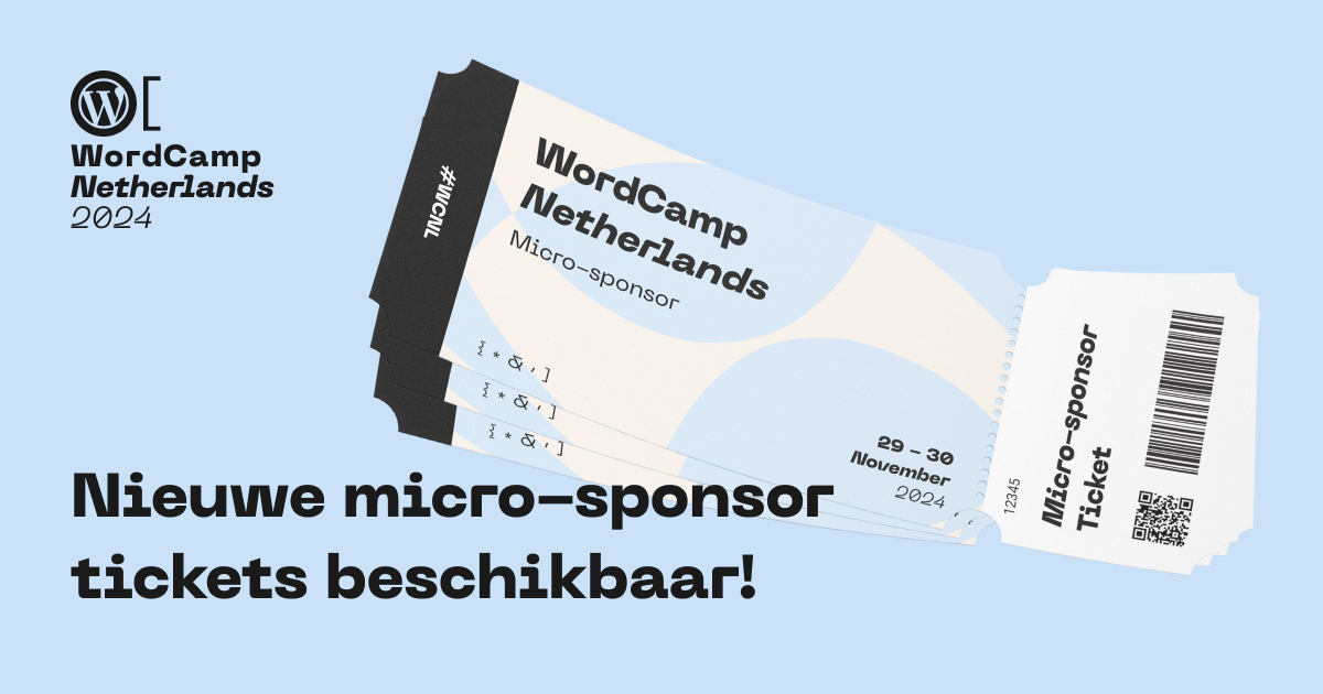 Nieuwe tickets beschikbaar!