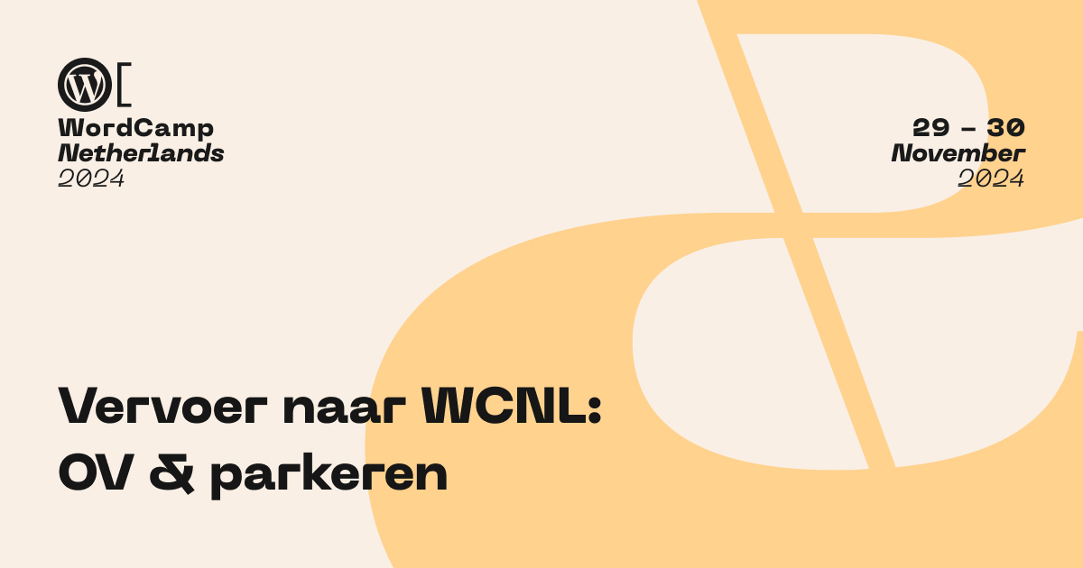 Vervoer naar WCNL: OV & parkeren